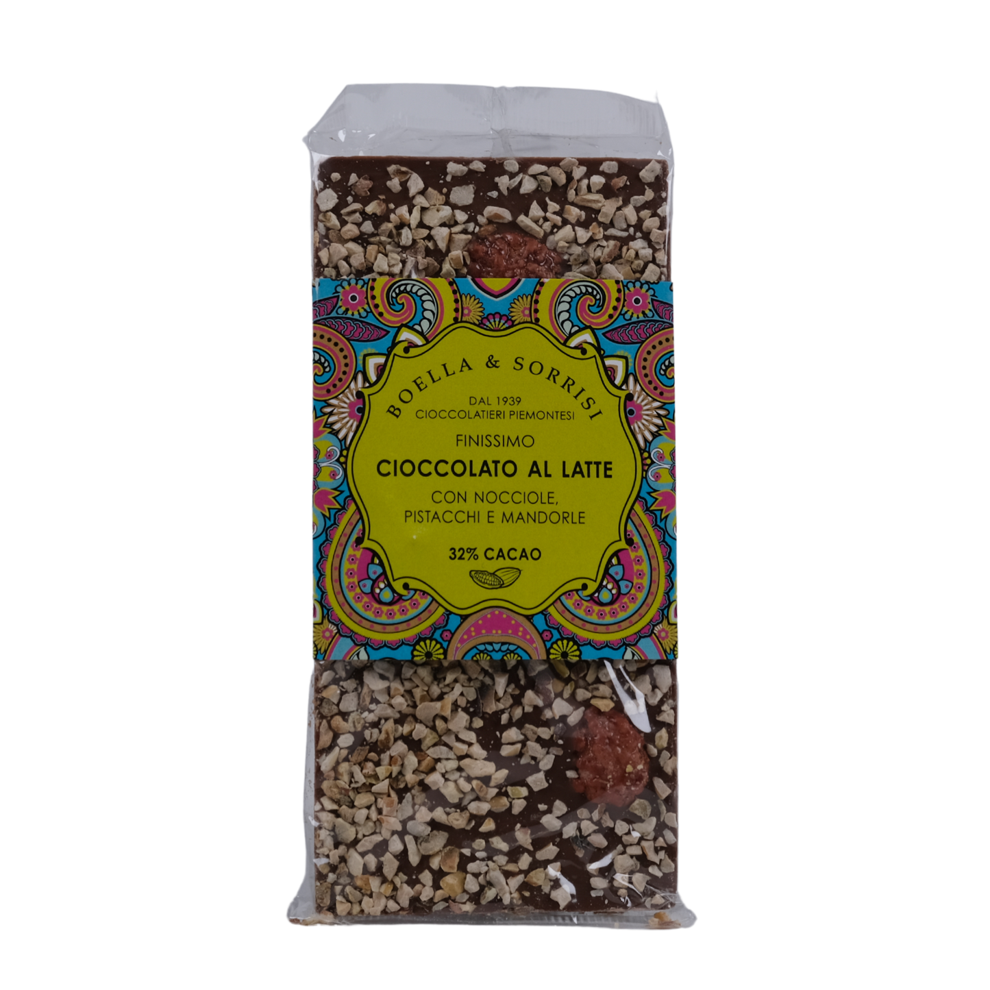 Vollmilchschokolade mit Pistazie, Haselnuss und Mandel 100g