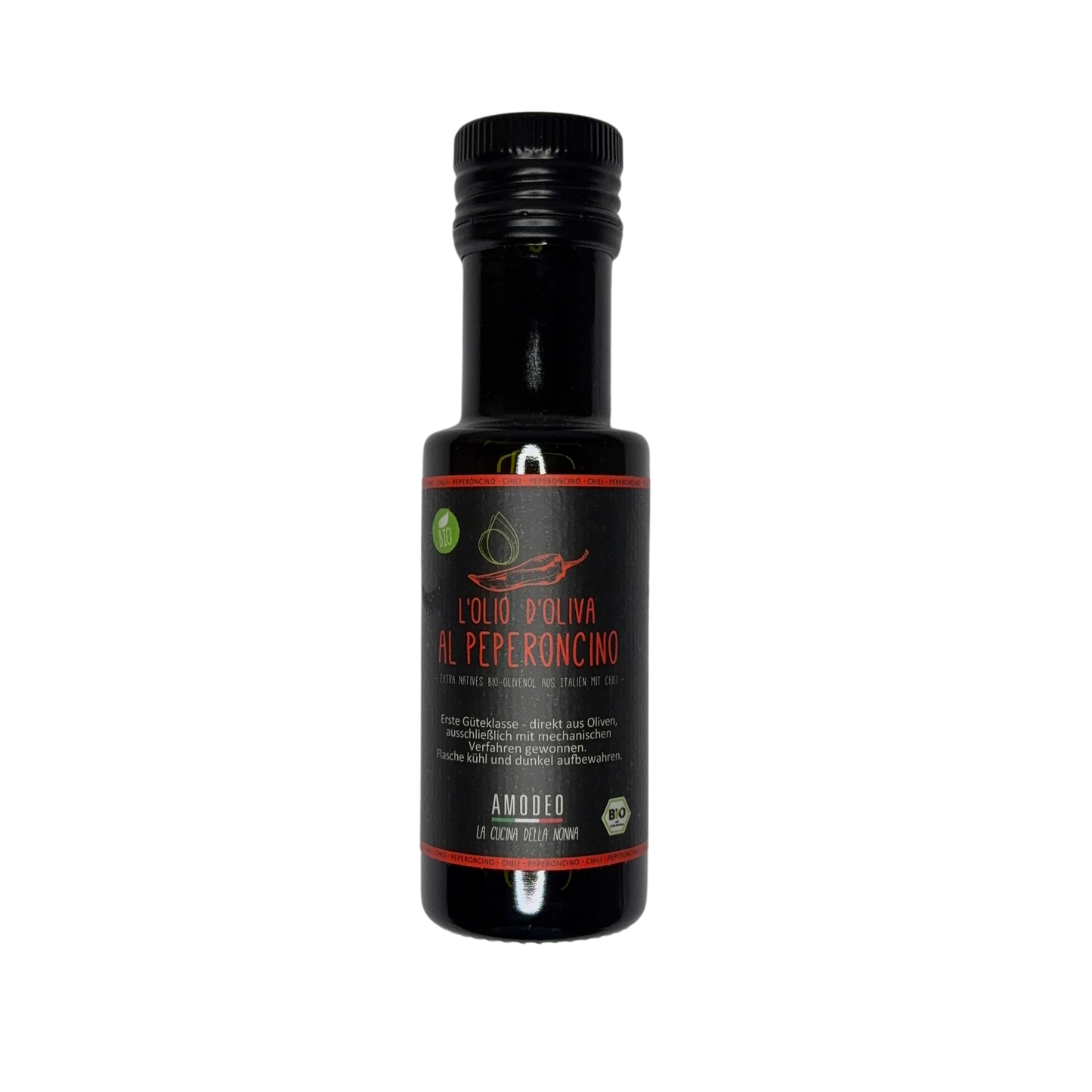 Bio L'Olio d'Oliva al Peperoncino 100ml | Bio Chilli Olivenöl | Amodeo
