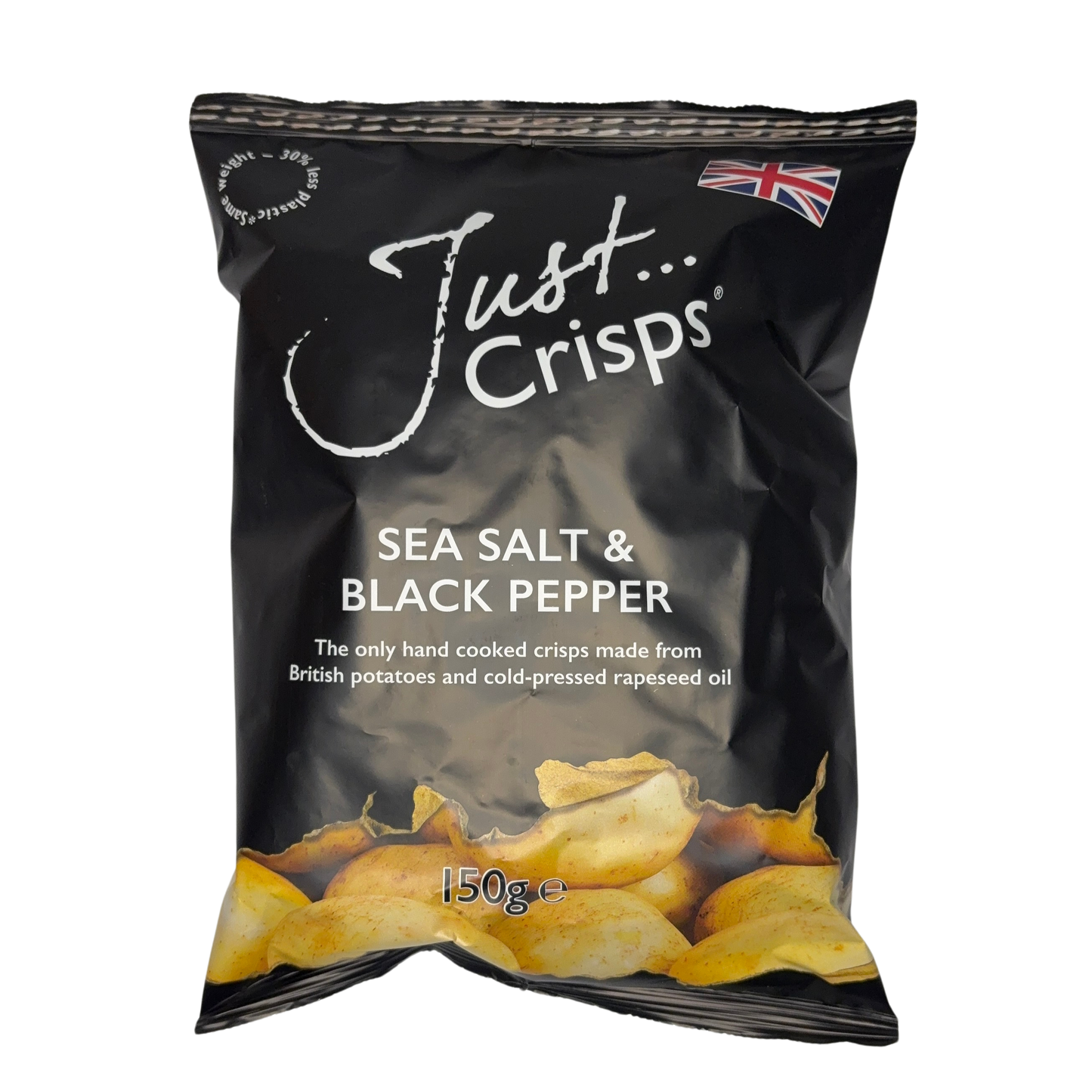 Just Crisps Schwarzer Pfeffer & Meersalz Chips aus England 150g