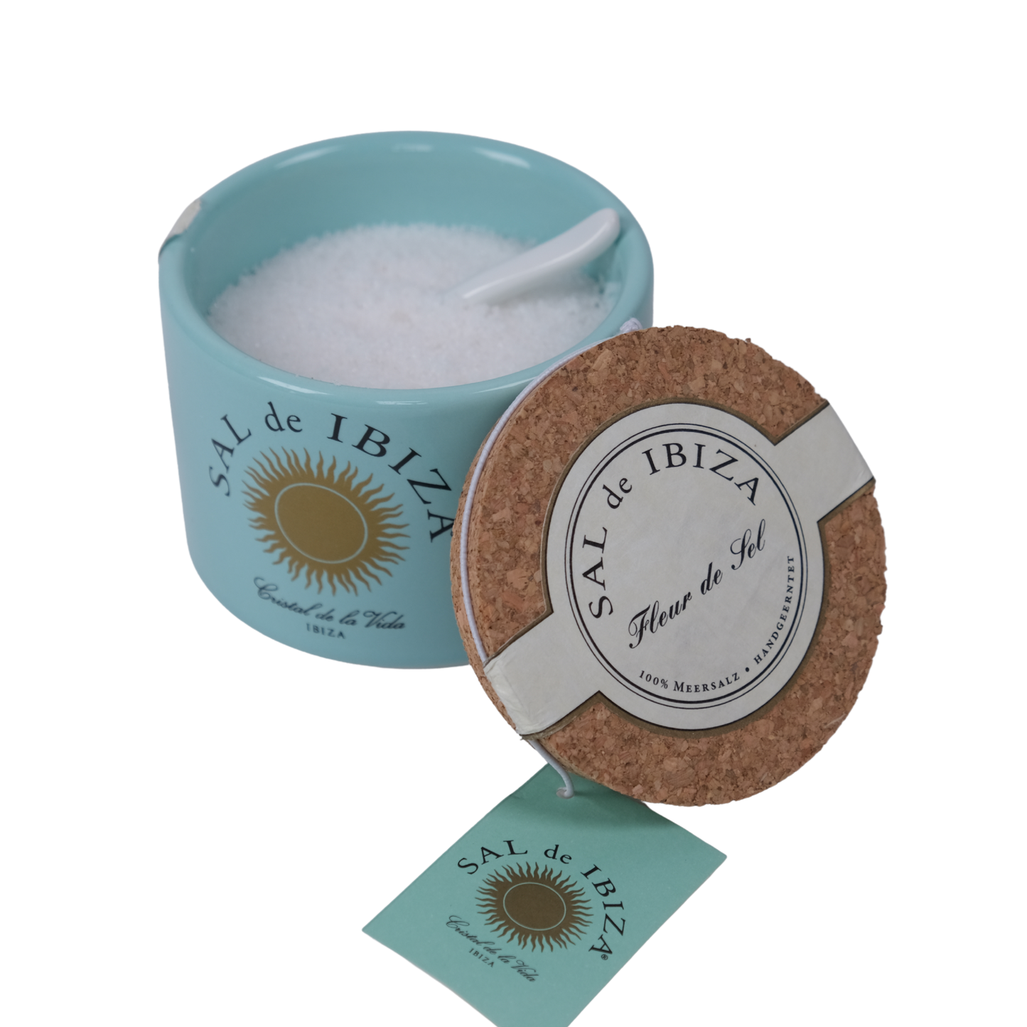 Sal de Ibiza Fleur de Sel | Meersalz mit Porzellanlöffelchen 150g