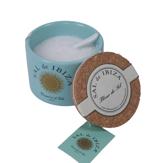 Sal de Ibiza Fleur de Sel | Meersalz mit Porzellanlöffelchen 150g