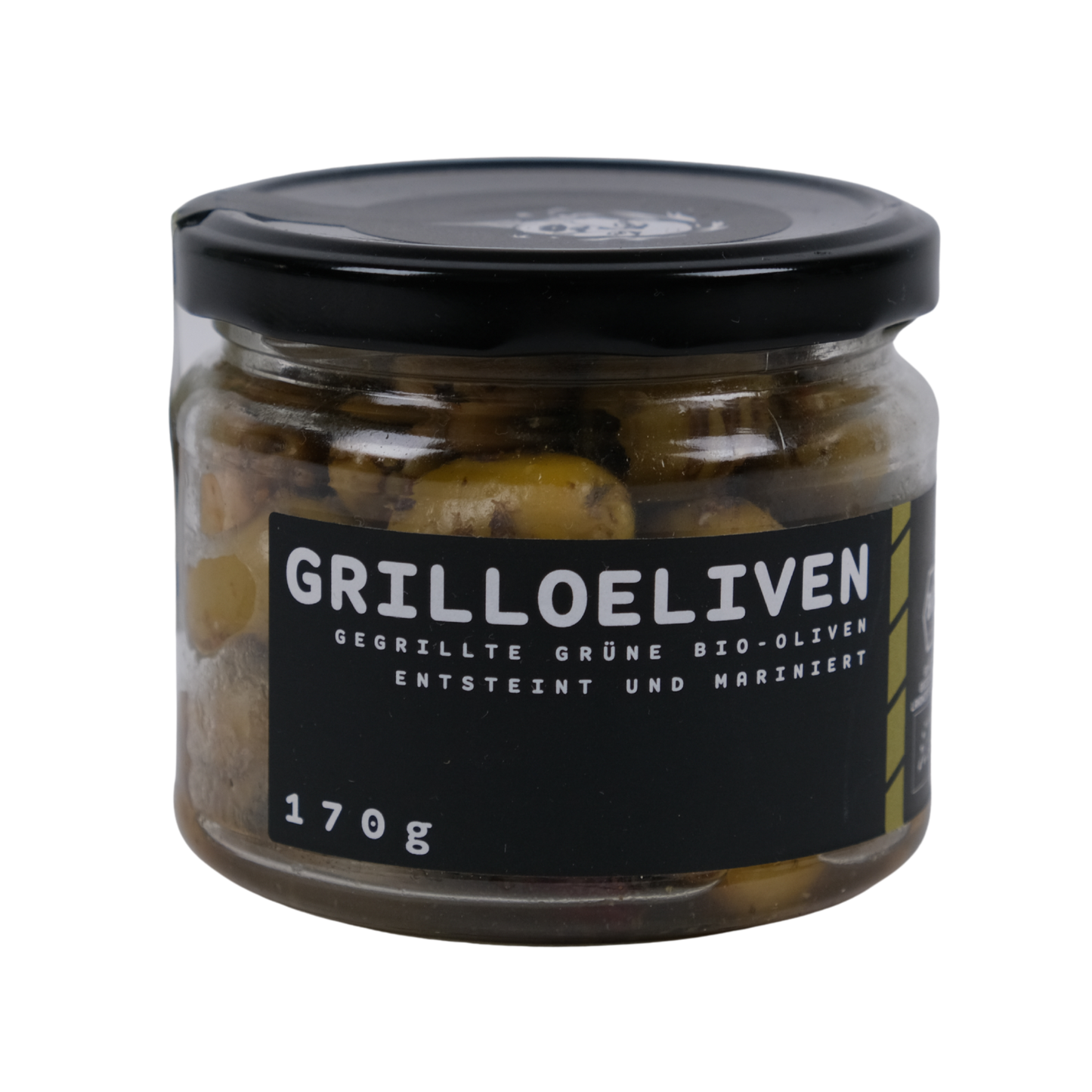 OEL GRILLOELIVEN 170 g - Gegrillte grüne Bio Oliven, pikant